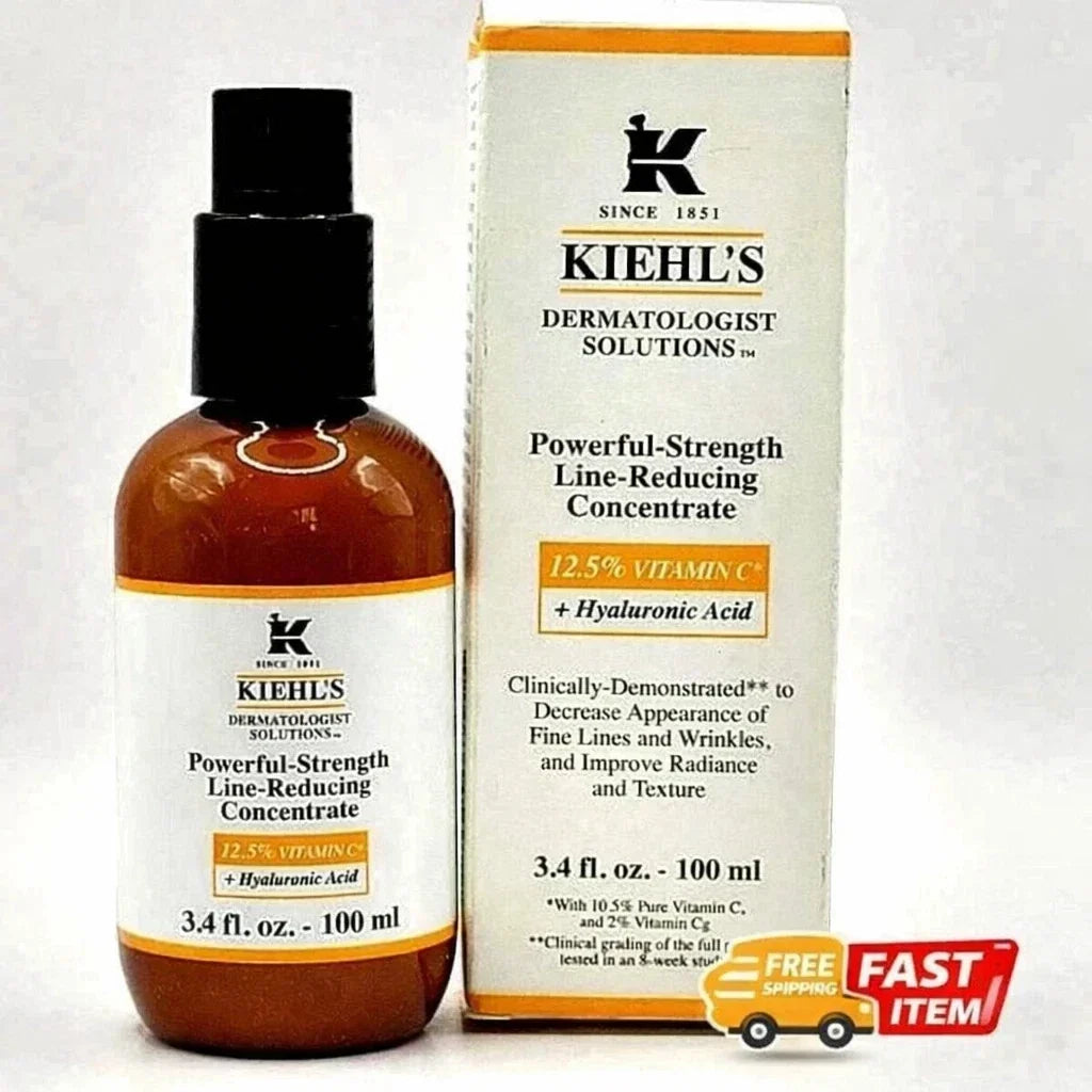 Kiehl’s Vitamin C Serum 12.5% + Hyaluronic Acid Face Serum 3.4 oz / 100ml New Box Sealed