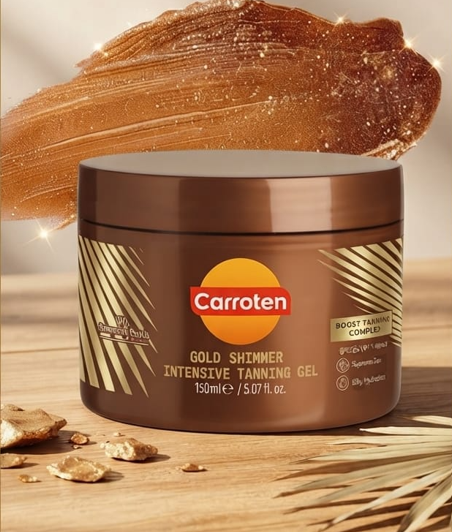 Carroten Gold Shimmer Intensive Tanning Gel 150ml – Golden Glow Body Tanning Gel
