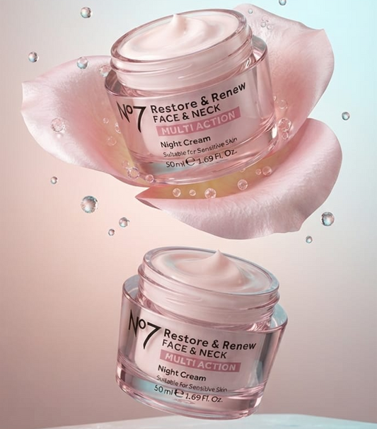 No7 Restore & Renew Face & Neck Night Cream – Multi Action Moisturizer