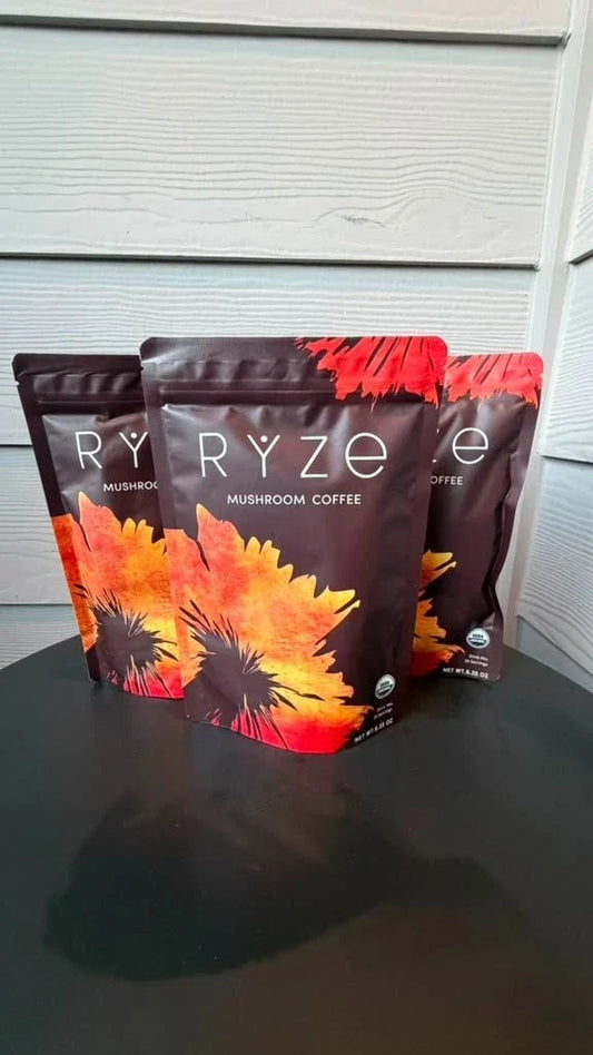 RYZE Mushroom Coffee 3 Pack | 90 Servings Total (6.35 oz Each) | Organic Adaptogenic Coffee Blend with Functional Mushrooms | Daily Energy & Focus Drink Mix