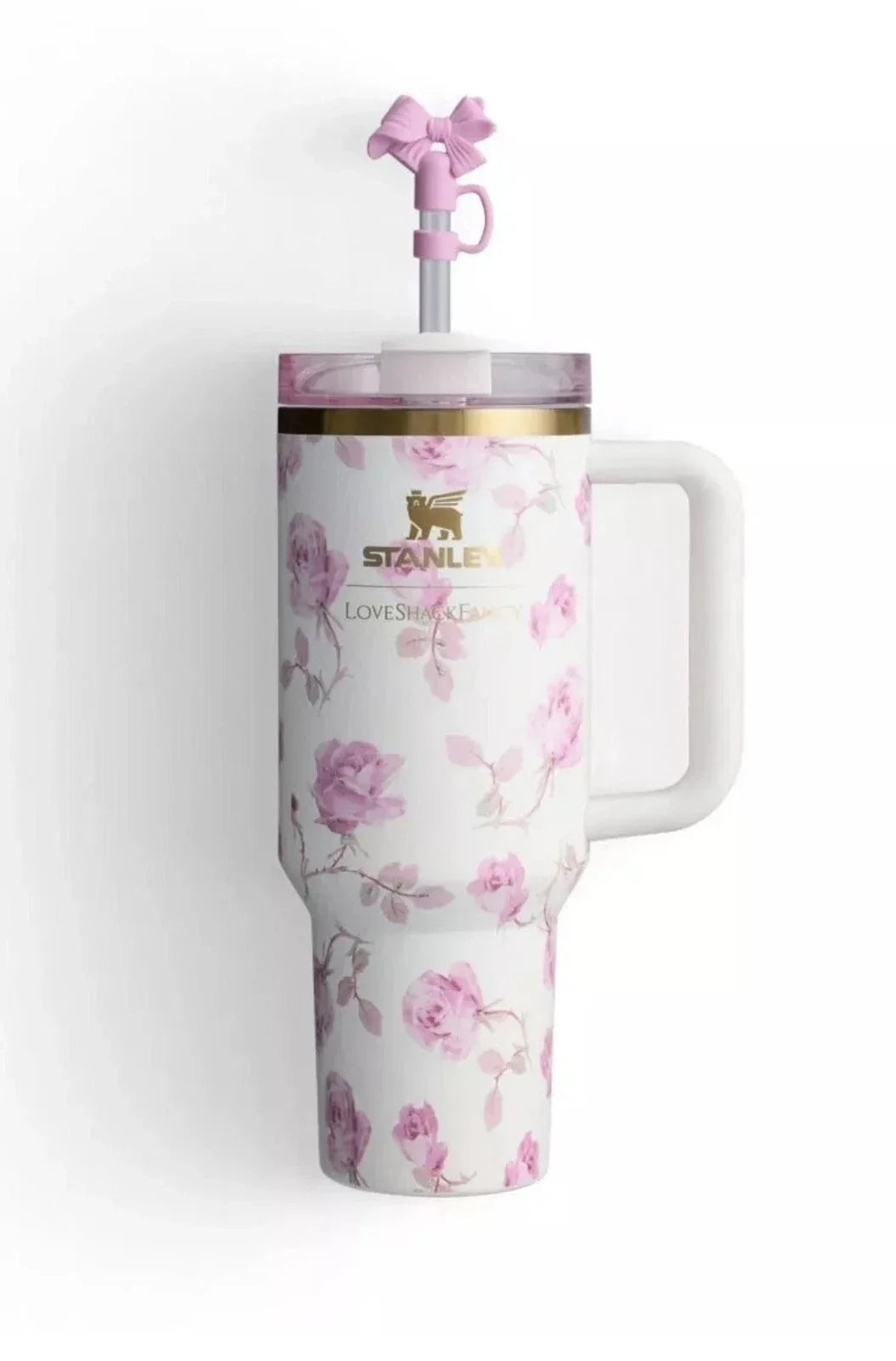 Stanley x LoveShackFancy Rosa Limited Edition 40oz Quencher H2.0 FlowState Tumbler Pink Floral Cup With Gift Box