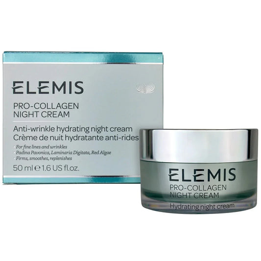 Elemis Pro-Collagen Night Cream 50ml (1.6 oz) | Luxury Anti-Aging Overnight Facial Moisturizer | Hydrating Firming Skincare | New In Box