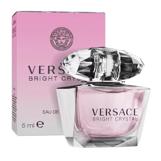 Versace Bright Crystal Eau De Toilette Mini 0.17 oz (5ml) for Women | Travel Size Floral Fruity Perfume | Luxury Designer Fragrance