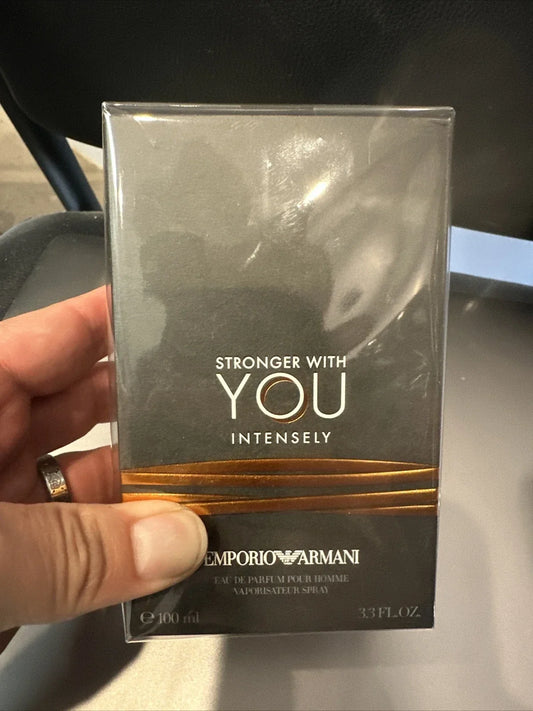 Emporio Armani Stronger With You Intensely Eau De Parfum 3.3 oz (100ml) | Men's Luxury Warm Spicy Fragrance | Long Lasting Designer Cologne | Trending Scent
