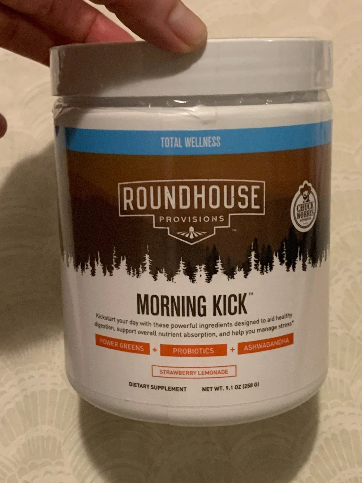 Roundhouse Provisions Morning Kick Powder Strawberry Lemonade 9.1 oz | All-in-One Daily Drink Mix | Strawberry Lemonade Flavor