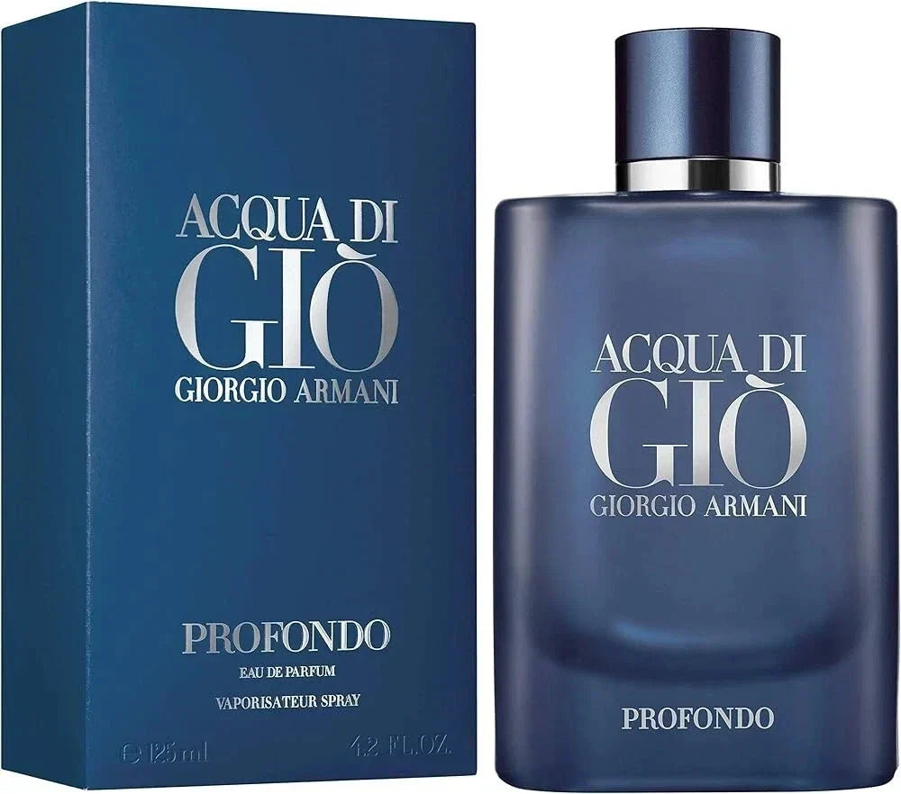 Giorgio Armani Acqua Di Gio Profondo Eau De Parfum for Men 4.2 oz (125ml) Spray | Fresh Marine Woody Cologne | 100% Authentic Old Formula