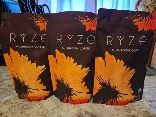 RYZE Mushroom Coffee 3 Pack – Functional Mushroom Coffee Blend with Lion’s Mane, Cordyceps & Reishi
