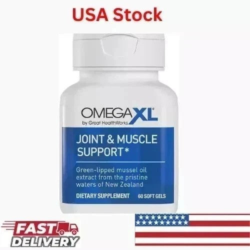OmegaXL Joint &amp; Muscle Support 60 Soft Gels – Green-Lipped Mussel Oil Dietary Supplements New
