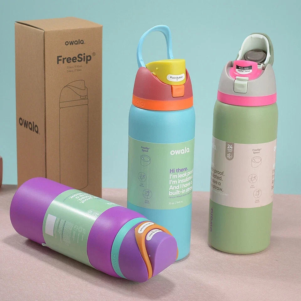 32 oz Insulated Water Bottle with FreeSip Spout & Carry Loop – Reusable Leak-Resistant Travel Bottle
